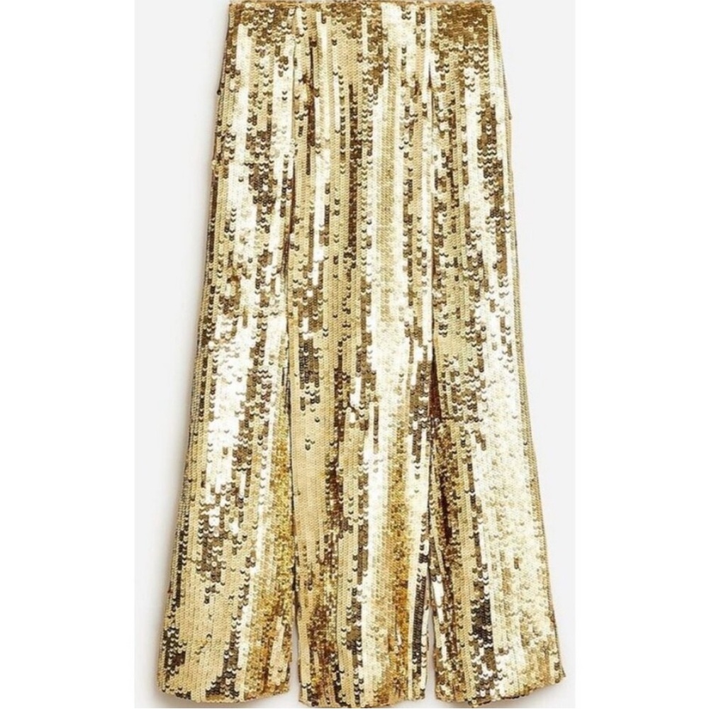 J. Crew Gold Sequin Midi Skirt- NWT